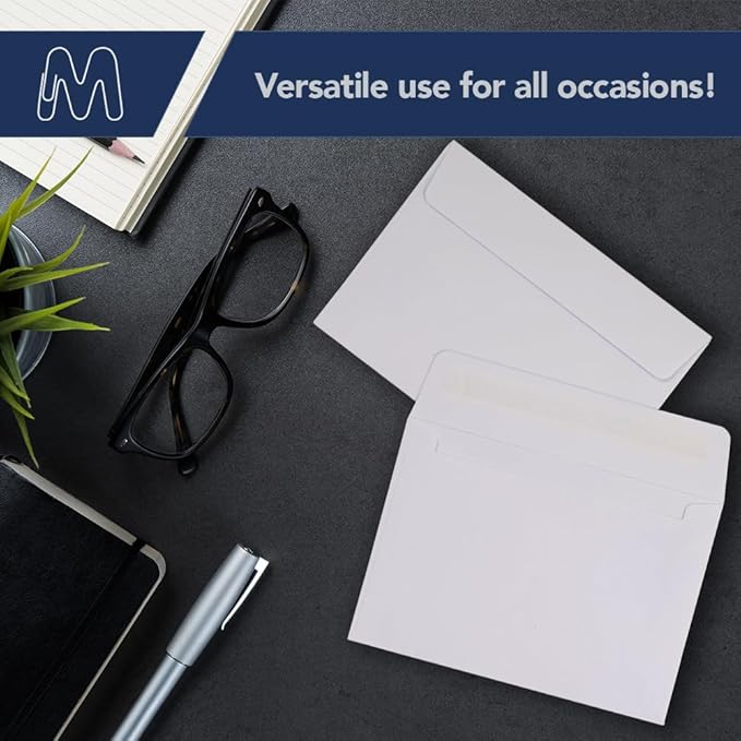 MOS A1 Invitation Envelopes – 3-5/8" x 5-1/8" White Mailing Envelopes Self Seal (500 Count) – 120GSM/ 32LB Bond Heavy Duty – Gift Card, Business, Wedding, Card