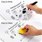 Dry Erase Lapboards, HERKKA 12 Pack Double Sided Dry Erase Lap Boards 9 x 12.5 Inch, 12 Markers, 12 Erasers, Small Dry Erase Boards for Classroom Supplies