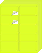 STARLIBOO Shipping Labels Stickers, 2"×4" Printable Fluorescent Mailing Labels for Laser/Inkjet Printing- Matte, Permanent Adhesive Stickers (20 Sheets, Fluorescent Yellow)