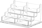 NIUBEE Clear Business Card Holder 4 Tier Acrylic Business Card Stand, 8 Slots Business Card Display for Desk Counter, 600 Card Capacity, 1 Pack