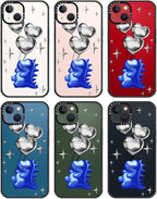 MOSNOVO Case for iPhone 13 / iPhone 14, [10ft 4X Military-Grade Drop Protection] Durable & Shockproof Phone Case Cover Design for iPhone 13 / iPhone 14 - Balloonasaurus - Clear Black