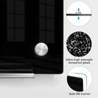 KIZZBY Magnetic Glass Dry Erase Board - Large Black Whiteboard for Wall 72"x48" Frameless Black Board for Office, Home & School