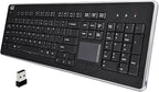 Adesso WKB-4400UB Wireless Desktop Touchpad Keyboard - 2.4GHz RF Wireless Technology, 104-Key Layout, Built-in Trackpad, Multimedia and Internet Hotkeys