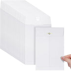 Teling 50 Pcs 5 x 7.5 Manilla Envelopes Clasp Kraft Catalog with Closure for Storing Mailing 28 lb Kraft Envelope Paper for Office Document School Business Home(White)