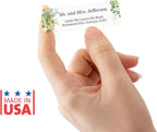 Clear Floral Greenery Rolled Address Labels / 250 Personalized Return Address Labels/Custom Address Stickers in Elegant Plastic Dispenser Greenery