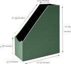 UnionBasic Magazine File Holder, Leatherette Desktop Document Organizer, Home Office Paper Holder File Storage Literature Sorter, Malachite Green