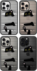 MOSNOVO Case for iPhone 16 Pro Max, [10ft 4X Military-Grade Drop Protection] Durable & Shockproof Phone Case Cover Design for iPhone 16 Pro Max - Hidden Black Cat - Clear Black