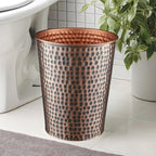 Monarch Abode Copper Hand Hammered Metal Wastebasket for Home Office Bedroom, Decorative Waste Basket, Modern Bathroom Garbage Can, Durable & Decorative Trash Bin, Antique Copper Bathroom Trash Can
