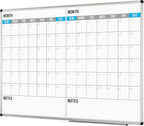 XBoard Magnetic Calendar Whiteboard 48" x 36" - 2 Month Dry Erase Board, White Board + Colorful Calendar Board, Silver Aluminium Framed Monthly Planning Board