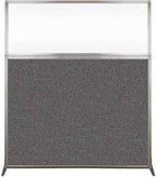 Versare Hush Screen Portable Room Divider | Workstation Wall Divider | Freestanding Privacy Hush Panels | Clear Windows | Fabric Office Divider Screen | Great for Room Separation