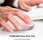 TECKNET Bluetooth Mouse, 4800 DPI Wireless Mouse, 2-Year Battery 6 Adjustable DPI, 6 Buttons Compatible with Laptop/Windows/Computer - Pink