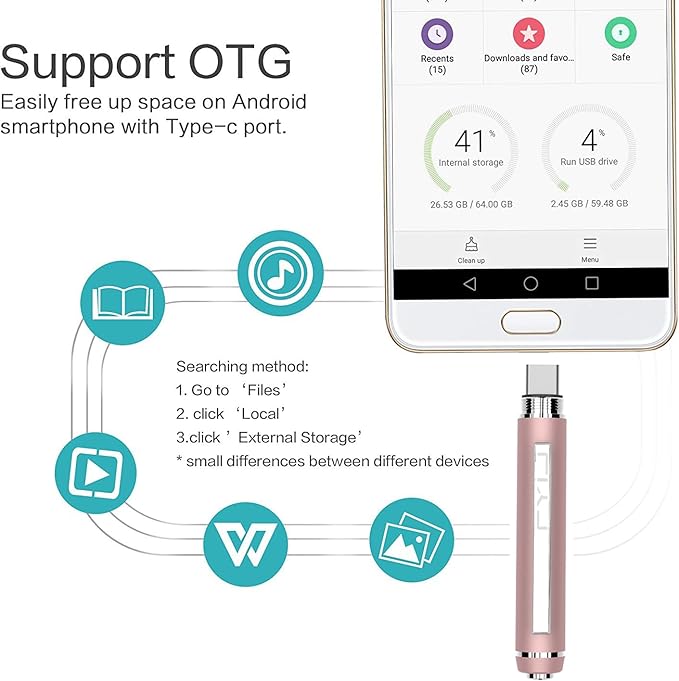 3 in1Luxury Rollerball Pen，USB-C，USB Flash Drive，with Pen Design, with Smooth Writing, Medium Point Black Ink，Portable Memory Stick, Compatible with Laptop,Smartphones (Pink, 32, GB)