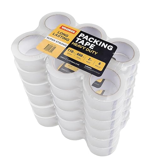 Clear Packing Tape 36 Rolls, Total 3960 yd., Heavy Duty Shipping Tape, Each 2 inch x 110 Yards x 2 mil Thick for Shipping, Packaging, Sealing and Moving