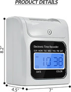 Time Clock Bundle with 200 Time Cards, 4 Ink Ribbons, 2 Ten-Slot Time Card Racks, & 2 Security Keys, Auto-Align Employee Time Clocks for Small Business