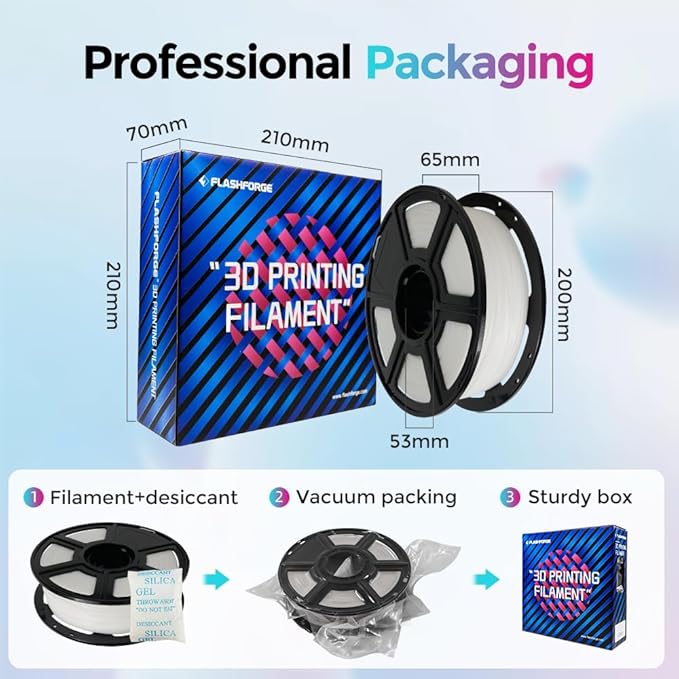 FLASHFORGE Rapid PLA Filament 1.75mm, High Flow Speedy 3D Printer Filament, Experience Exceptional Performance with 500mm/s High-Speed Printing, Neatly Wound & Top-Notch Filament (White)
