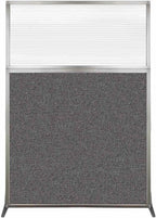 Versare Hush Screen Portable Room Divider | Workstation Wall Divider | Freestanding Privacy Hush Panels | Clear Fluted Windows | Fabric Office Divider Screen | Great for Room Separation