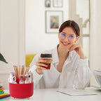 SKYDUE 360 Degree Rotating Desk Organizer, Dual-Purpose Pencil Pen Holder, Pen Organizer with 5 Slots, Pencil Cup for Office, School, Home