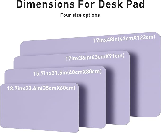 Aothia Leather Desk Pad Protector, Mouse Pad, Office Desk Mat, Non-Slip PU Leather Desk Blotter, Laptop Desk Pad, Waterproof Desk Writing Pad for Office and Home (23.6" x 13.7", Lavender)