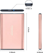 Maxone 500GB Ultra Slim Portable External Hard Drive HDD USB 3.0 Compatible with PC, Laptop - Rose Pink