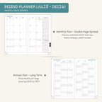 BEZEND Pocket Planner 2025-2026 Weekly and Monthly, 3.5" x 6" Academic Planner (Jul 25-Dec 26) 18-Month Mid-Year Calendar Book, Storage Pocket, Pen Holder, PU Leather Hardcover - Black