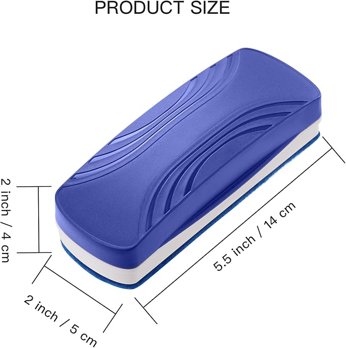 Ddaowanx Whiteboard Eraser, Magnetic Dry Erase Eraser, Glass Board Eraser,School and Office Supplies, Pack of 2 (Blue)