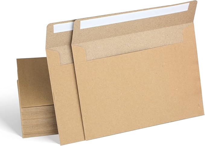 100 Pack Kraft Envelopes,A7 Invitation Envelopes,Wedding, Baby Shower,Brown Kraft Envelopes for Personalize Gift Cards, Birthday Party,5x7 Envelopes for Invitations