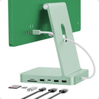 USB C HUB for iMac 24 inch 2021/2023/2024, USB Hub Adapter iMac Accessories for iMac M1/M3/M4 with USB C 10Gbps 3*USB A SD/TF, Docking Station Support Expand M.2 SSD (Not Included), Green