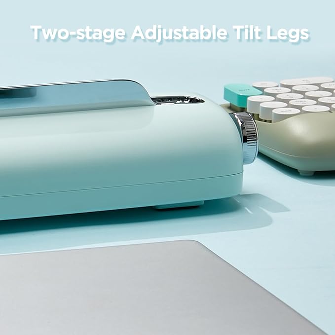 YUNZII ACTTO B303 Wireless Typewriter Keyboard, Bluetooth Connection, Cute Retro Aesthetic Design with Integrated Stand for Tablet, Phone, PC and Win/Mac/Android (B303, Sweet Mint)