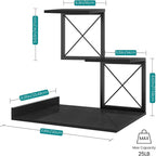 ELITEROO Wood Desktop Shelf, 3 Tier Desk Shelves Small Bookshelf Organizer, Office Storage Rack and Cubicle Organizers Accessories for Dorm Office Home Decor, Black