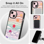 MOSNOVO Magnetic Case for iPhone 15, 10ft Military-Grade Protection, Compatible with Magsafe, Shockproof Phone Case for iPhone 15 - Sunrise and Sunset - Clear Black