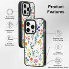 MOSNOVO Case for iPhone 14 Pro, [10ft 4X Military-Grade Drop Protection] Durable & Shockproof Phone Case Cover Design for iPhone 14 Pro - Botanical Floral - Clear Black