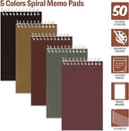Teling 50 Pieces Spiral Memo Pads Bulk 3 x 5 Inch Small Note Pads Top Bound Lined College Ruled Paper Mini Notepad Pocket Spiral Notebooks for School Office Home Supplies, 75 Sheets (Retro Colors)