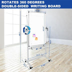 XBoard Whiteboard Mobile, 44x30inch Double Sided Magnetic Dry Erase Board on Wheels, Magnetic Portable Easel with Stand