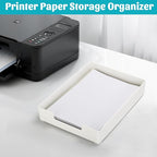 Letter-Size Tray Desk Letter Tray Paper Tray, Sturdy Heavy-Duty Plastic Printer Paper Tray, Single-Tier Stackable File Storage Organizer for Office Home (2, White)