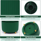 SKYDUE 360 Degree Rotating Desk Organizer, Dual-Purpose Pencil Pen Holder for Desk, Rotating Desk Pen Organizer with 5 Slots, Art Supplies, Pencil Cup for Office, School, Home