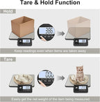 QP Shipping Scale, 440 lb/0.35 oz High Accuracy Digital Postal Scale, Postage Scale, Wireless LCD Display, Hold/Tare Function, Lightweight Scale for Packages/Luggage/Pet, Battery & AC Adapter Included