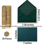 A7 Christmas Envelopes and Blank Cards 24 Pieces A7 Envelopes and 24 Pieces 5x7 Colorful Flat Cards for Weddings, Invitations, Birthday, Baby Shower (Christmas Green/Red)