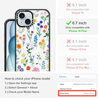 MOSNOVO Magnetic Case for iPhone 15 Plus, 10ft Military-Grade Protection, Compatible with Magsafe, Shockproof Phone Case for iPhone 15 Plus / 14 Plus - Botanical Floral - Clear Black