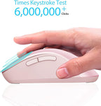 memzuoix 2.4G Wireless Mouse, 1400 DPI Mobile Optical Cordless Mouse with USB Receiver, Portable Computer Mice for Laptop, PC, Desktop, MacBook, 5 Buttons (Pink)
