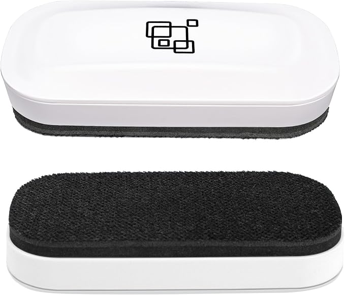 Maxtek Magnetic Dry Erase Eraser, 2 Pack, for Glass Board, Calendar, Whiteboard, Office and School Supplies (Pure White)