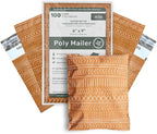 Poly Mailers 6x9 Inch 100 Pack Small Shipping Bags Strong Thick Mailing Envelopes | Self Sealing Adhesive | Waterproof & Tear Resistant | Small Business Packaging for Clothing - Boho Brown
