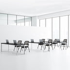 50 Pack Conference Room Chairs with Wheels and Sliding Armrest,Foldable Nesting Chair for Office School Church Waiting Room Black