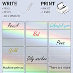 STARLIBOO 1" x 2-5/8" Address Labels- Holographic Color Stickers for Laser/Ink Jet Printer mailing Labels 8.5"×11"- Holographic Silver