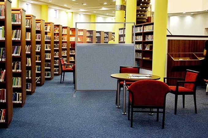 Versare Hush Screen Portable Room Divider | Workstation Wall Divider | Freestanding Privacy Hush Panels | Clear Windows | Fabric Office Divider Screen | Great for Room Separation