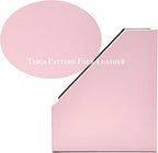 UnionBasic Magazine File Holder, Leatherette Desktop Document Organizer, Home Office Paper Holder File Storage Literature Sorter, Pink, Set of 4