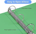 COMIX Standard 3 Ring Binder 2 inch with Clear View Cover, 2" Round Ring View Binder Holds 400 Sheets of US Letter Size Paper, 6 Pack (Sea Green)