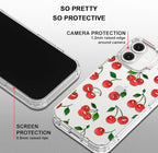 MOSNOVO Case for iPhone 16 Plus, [Buffertech 6.6ft Military-Grade Drop Protection] [Anti Peel Off Tech] Clear TPU Bumper Phone Case Cover Design - Cute Cherry