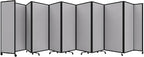 Versare Room Divider 360 Portable Wall Partition | Folding Panels | Large Freestanding Divider | Locking Wheels | Temporary Room Separator
