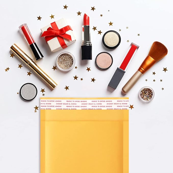 UCGOU Kraft Bubble Mailers 6x10 Inch 25 Pack Usable Size 6x9 Inch Yellow Padded Envelopes #0 Small Business Mailing Packages Self Sealing Tear Resistant Boutique Shipping Bags for Jewelry Supplies