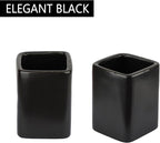 Square Ceramics Desk Pencil Holder for Men and Woman, Suitable for Offices and Homes(Black)